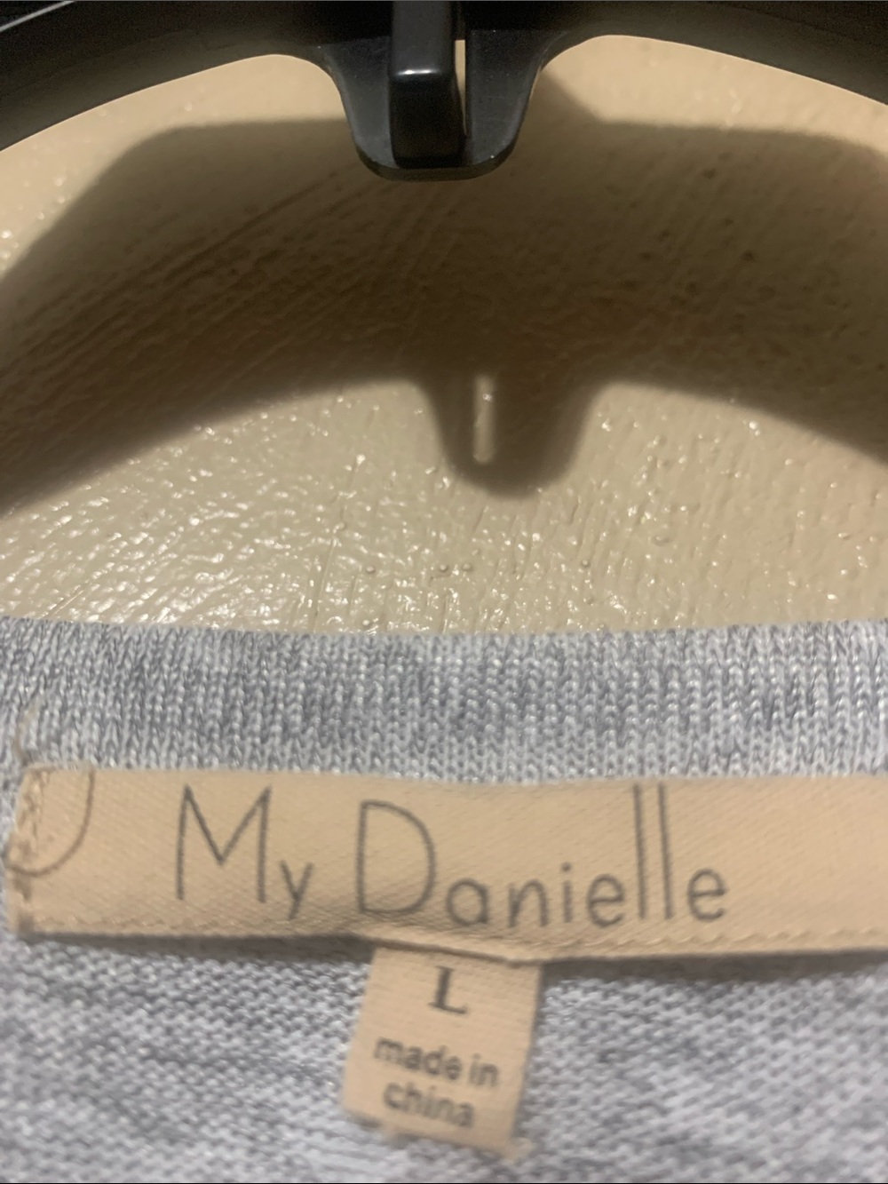 14. Danielle size L Gray Short-Sleeve Tee with Multicolor Sequin Butterfly - Picture 5 of 5